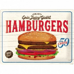 Placa metalica - Hamburgers - 30x40 cm